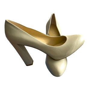 Women’s Dove Grey Nine West High Block Heel Shoes (Sz 10)